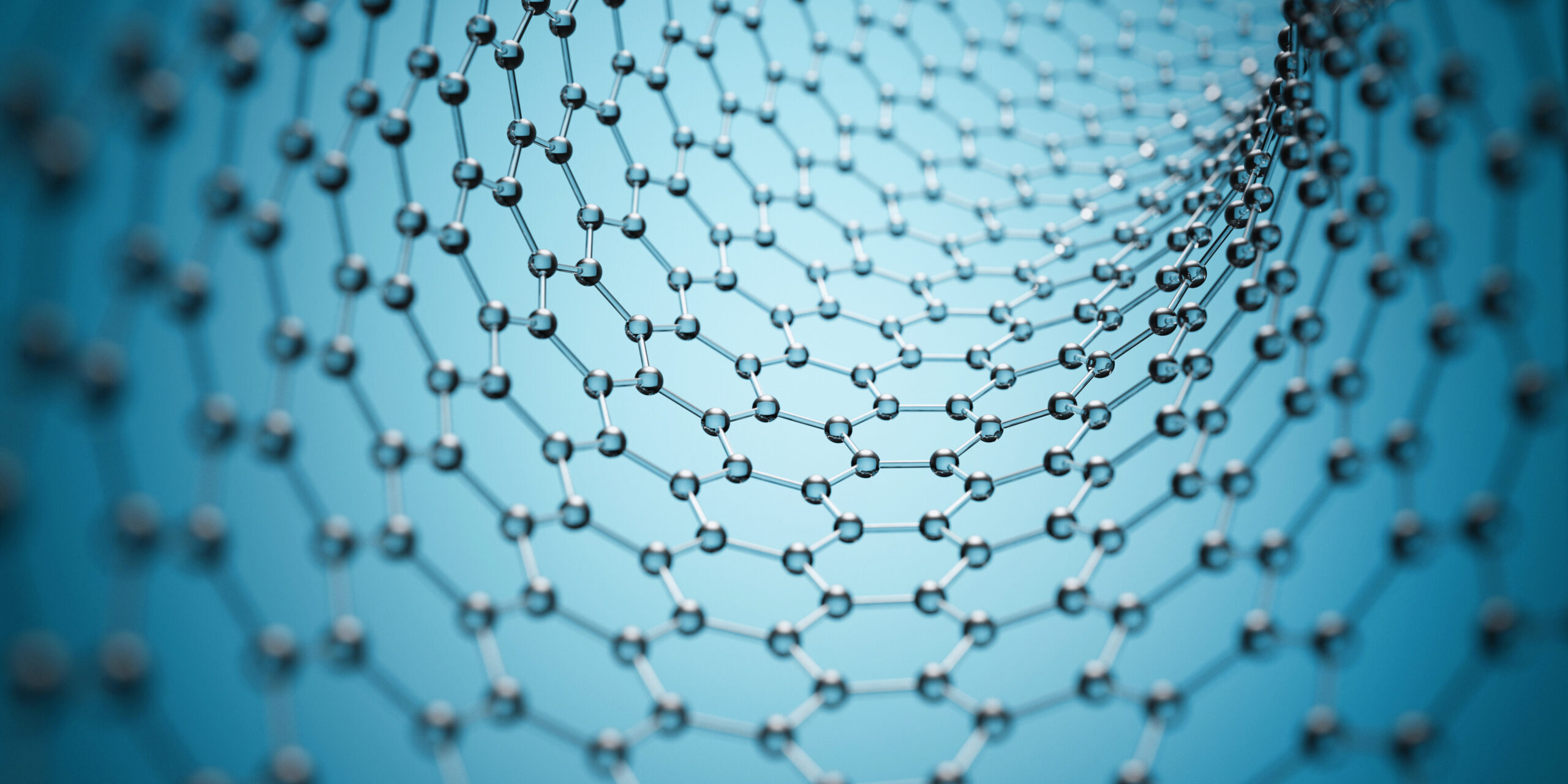 A molecular grid with in a tubular concept design structure. Several nanotechnology molecules form the structure.
